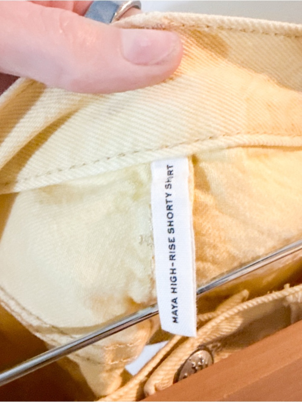 Rag & Bone Maya High-Rise Shorty Shorts Relaxed Fit Butter Yellow Size 28 - Picture 4 of 8